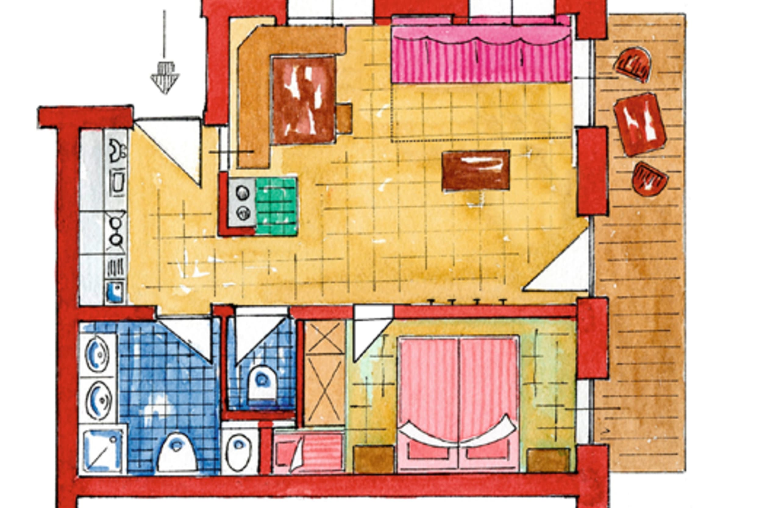 Typ A - 2-Raum-Appartement - Bild 1