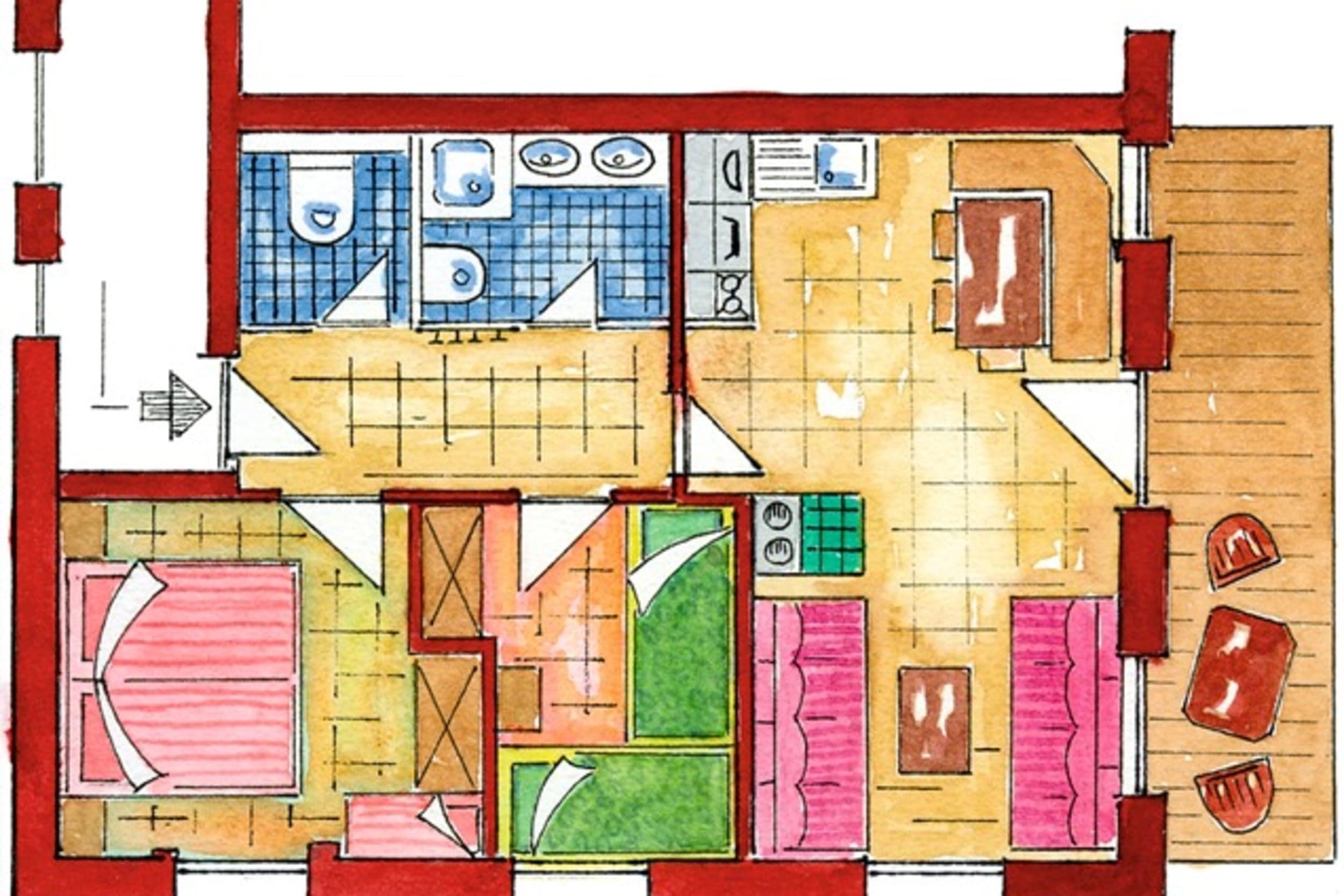 Typ B - 3-Raum-Appartement - Bild 1